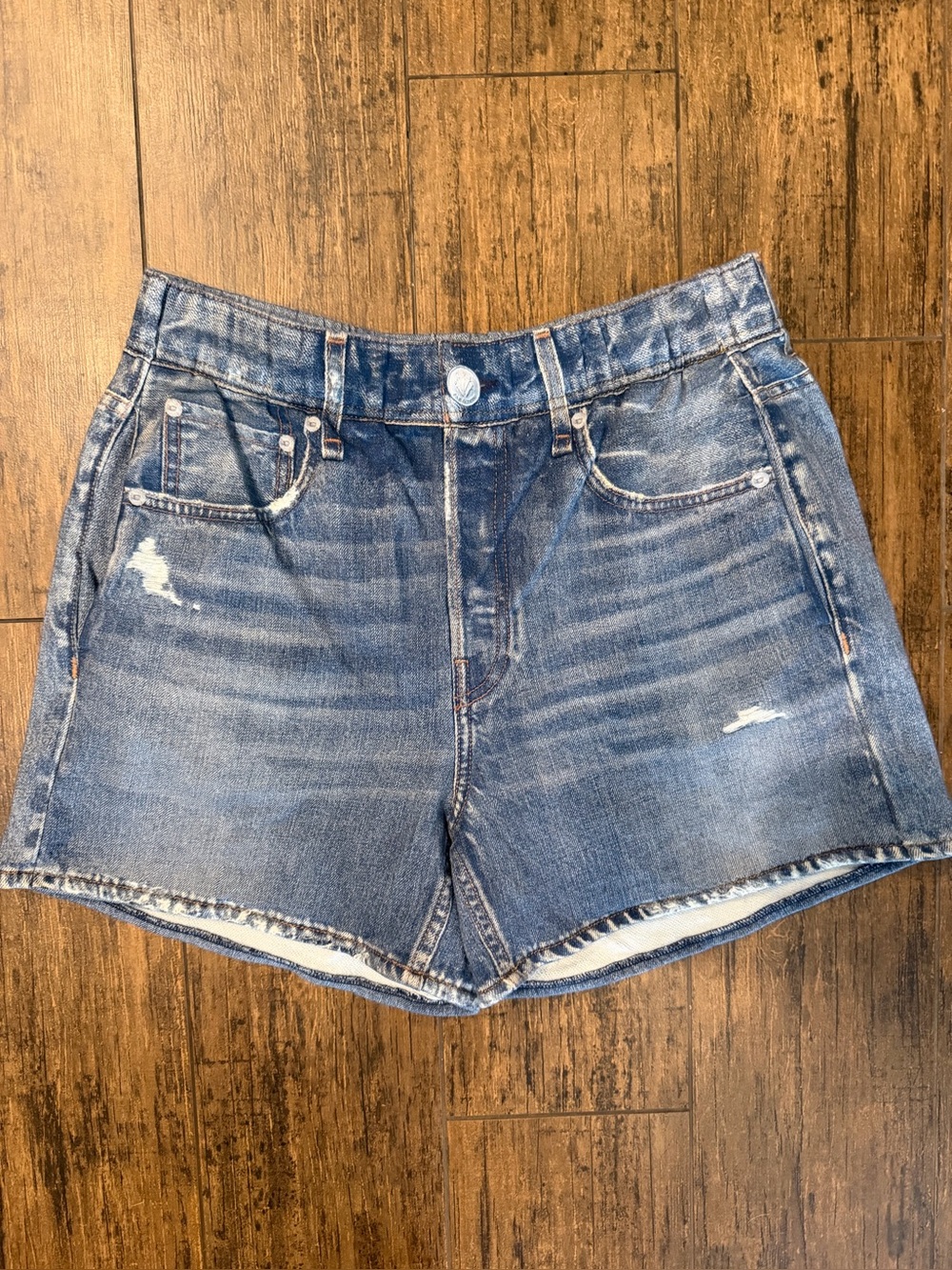 rag & bone Miramar Cotton-Terry Denim-Print Shorts - Size Small
